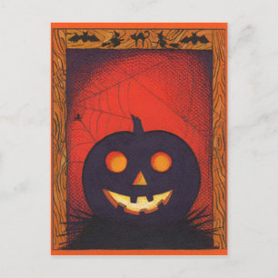 Halloween Pumpkin Collage Postcard Postkarte