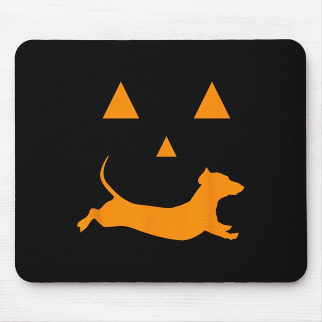 Halloween Pumpkin Dackel Jack-o-Laterne Kostüm Mousepad (Vorne)