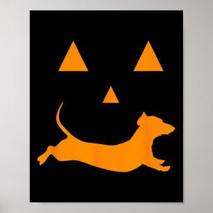 Halloween Pumpkin Dackel Jack-o-Laterne Kostüm Poster