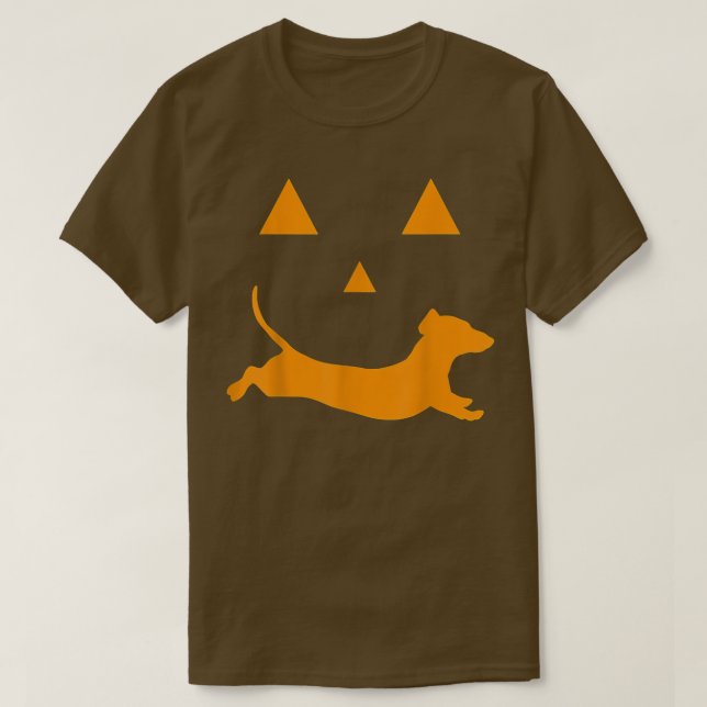 Halloween Pumpkin Dackel Jacko'lantern T-Shirt (Design vorne)