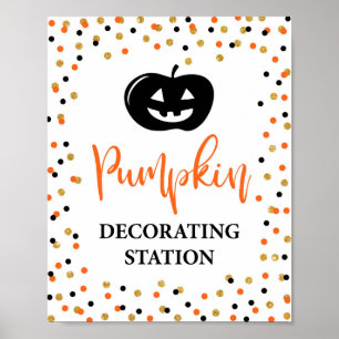 Halloween Pumpkin Decorator Station Zeichen Poster