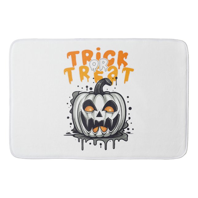 Halloween Pumpkin Design Trick oder Treat Badematte (Vorderseite)