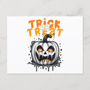 Halloween Pumpkin Design Trick oder Treat Postkarte