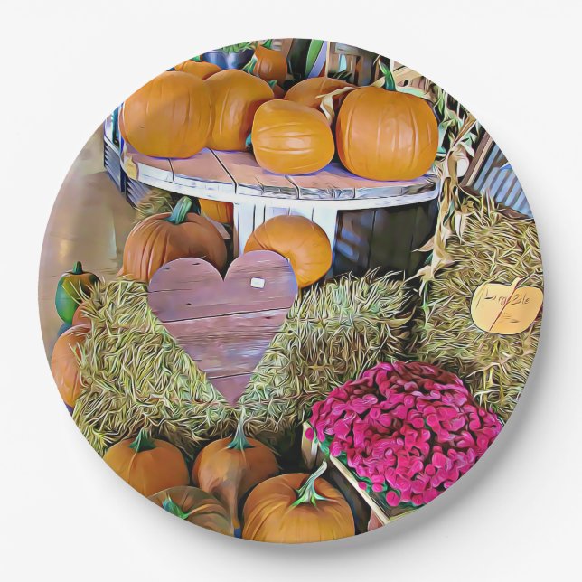 Halloween Pumpkin Display Party Paper Teller (Vorderseite)