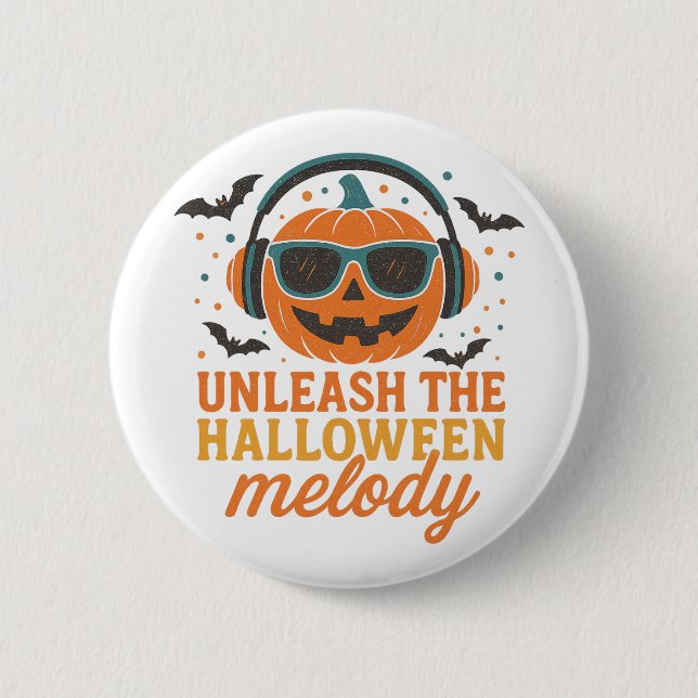 Halloween Pumpkin DJ Unleash Melody Music Button (Vorderseite)