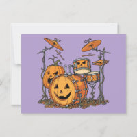 Halloween Pumpkin Drum Set Illustration