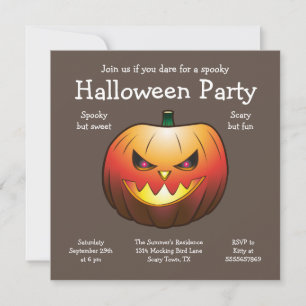 Halloween Pumpkin Einladung Flachkarte