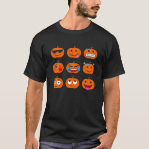 Halloween Pumpkin Emoji T-Shirt Kostüm Emotion T