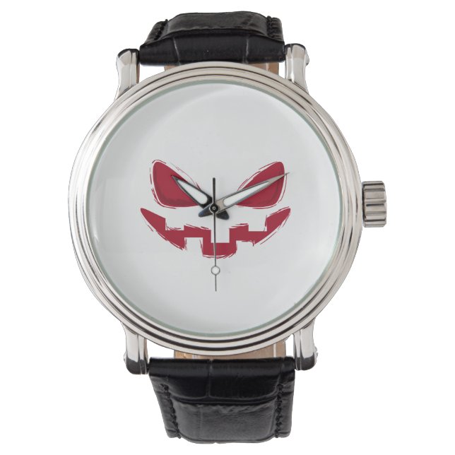 Halloween Pumpkin Face Armbanduhr (Vorderseite)
