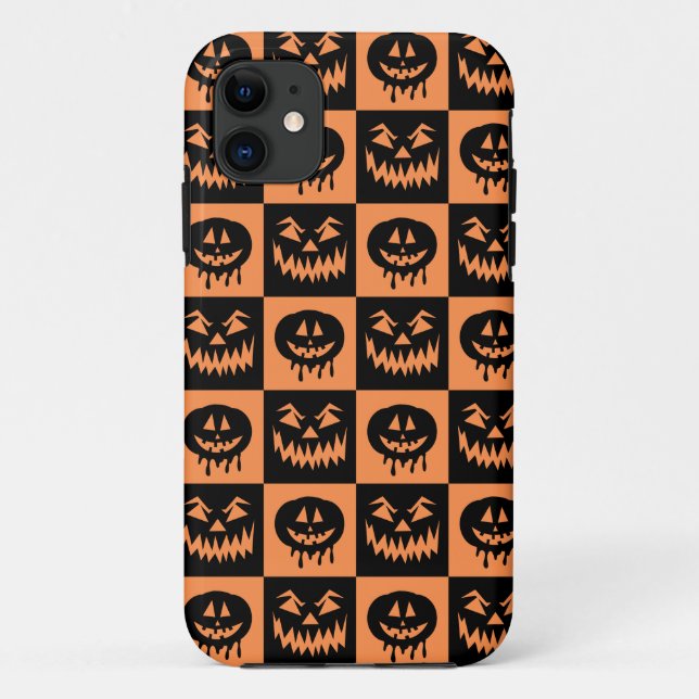Halloween Pumpkin Face Ghost Spooky Muster Case-Mate iPhone Hülle (Rückseite)