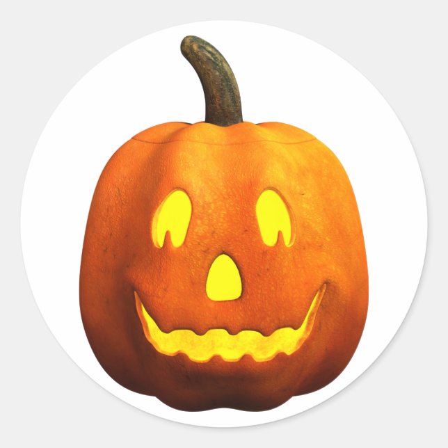 Halloween Pumpkin Face - Happy Runder Aufkleber (Vorderseite)