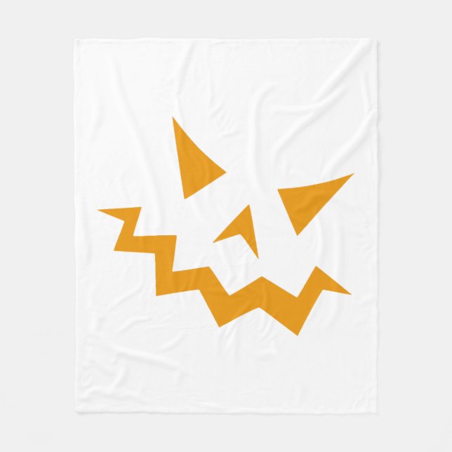 Halloween Pumpkin Face - Orange Horror Fleecedecke (Vorderseite)