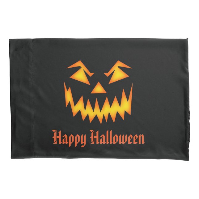 Halloween Pumpkin Face Pillowcase Kissenbezug (Vorderseite)