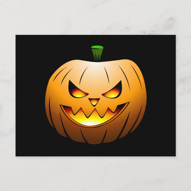Halloween Pumpkin Face Postcard Postkarte (Vorderseite)