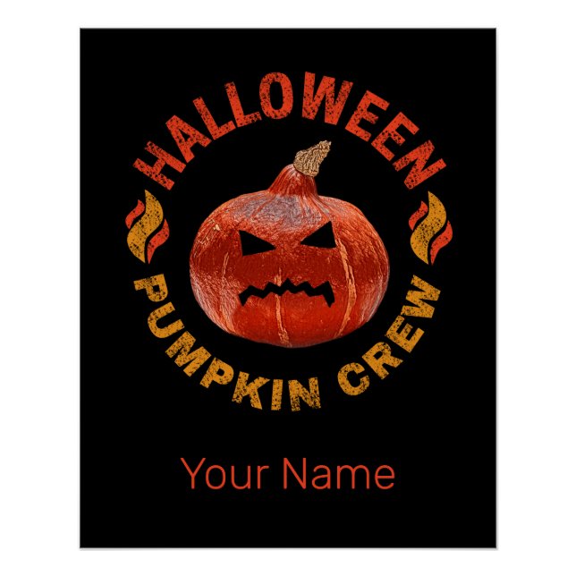 Halloween Pumpkin Face Retro Kostüm Erntedank Poster (Vorderseite)