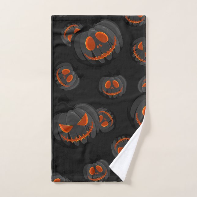 Halloween Pumpkin Face Spooky Pattern Handtuch (Handtuch)