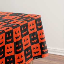 Halloween Pumpkin Face Squares Tischdecke