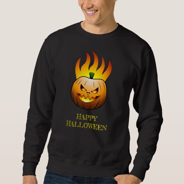 Halloween Pumpkin Face Sweatshirt (Vorderseite)