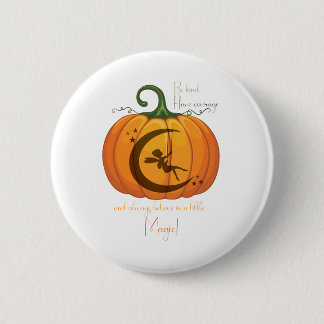 Halloween Pumpkin Fairy Design Button