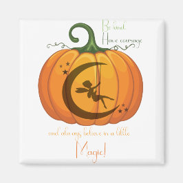 Halloween Pumpkin Fairy Design Magnet