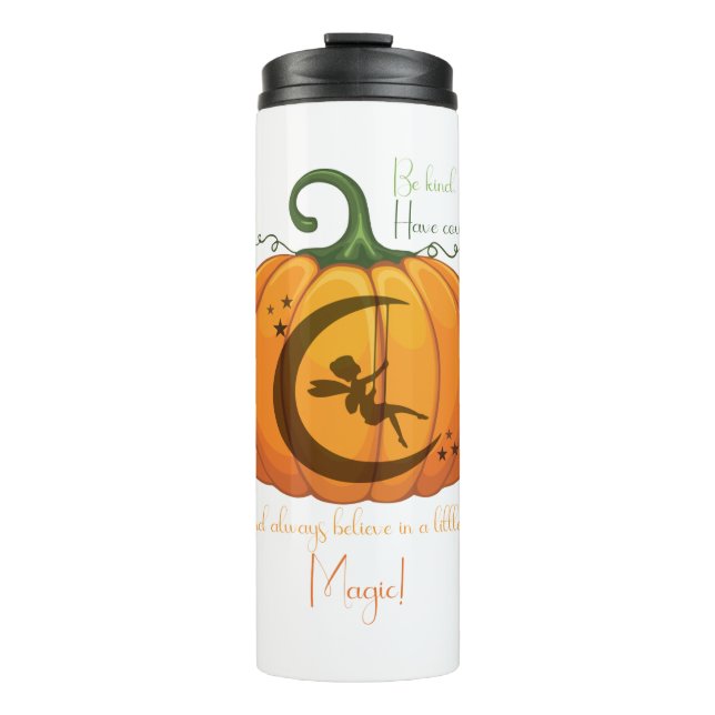 Halloween Pumpkin Fairy design Thermosbecher (Vorderseite)