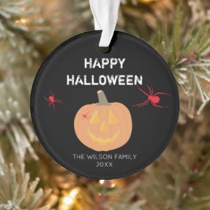 Halloween Pumpkin Family & Year Ornament