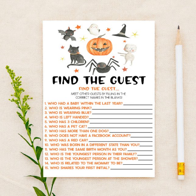 Halloween Pumpkin Find The Guest Baby Shower Game Briefpapier (Von Creator hochgeladen)