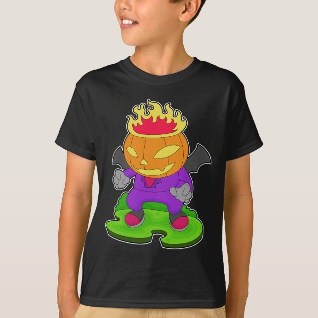 Halloween Pumpkin Fire T-Shirt (Vorderseite)