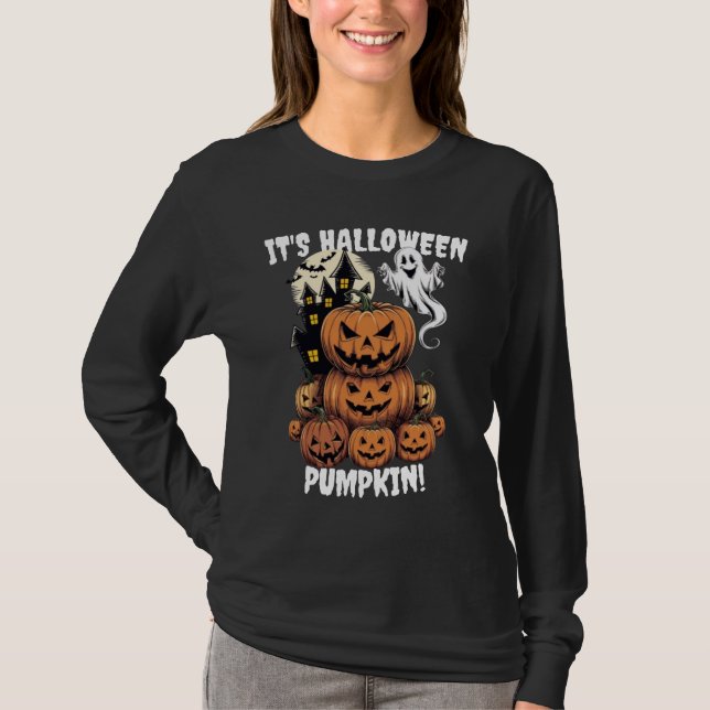 Halloween Pumpkin Funny Custom Halloween T-Shirt (Vorderseite)