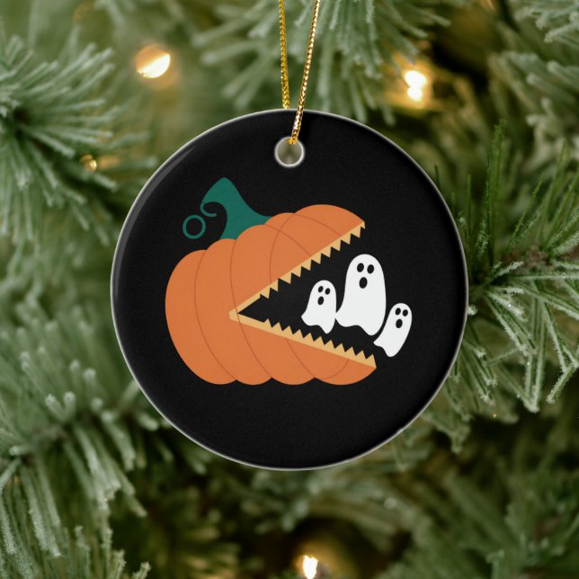 Halloween Pumpkin Funny Ghosts Boys Kids Keramik Ornament (Baum)