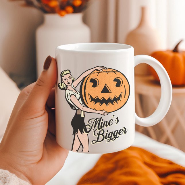 Halloween Pumpkin Funny Retro Orange Mines Bigger Kaffeetasse (Von Creator hochgeladen)