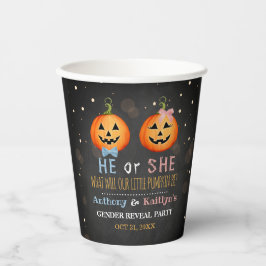Halloween Pumpkin Gender Reveal Party Pappbecher
