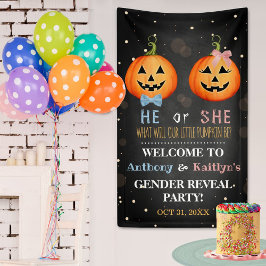 Halloween Pumpkin Gender Reveal Party Willkommen Banner