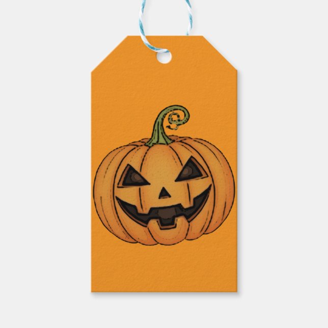 Halloween Pumpkin Geschenkanhänger (Vorderseite)