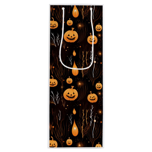 Halloween Pumpkin Geschenktüte Für Weinflaschen (Vorderseite)