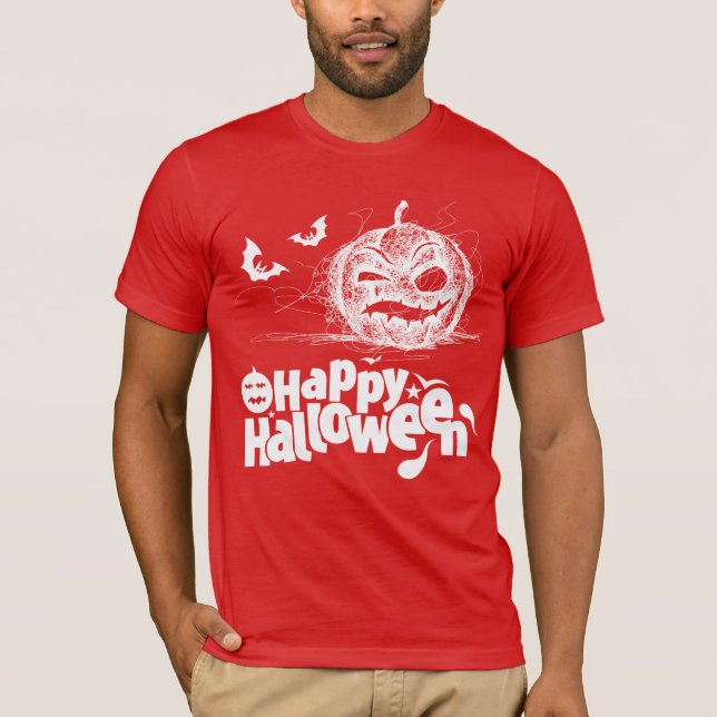 Halloween Pumpkin-Gesicht für Männer-Kostüm T-Shirt (Vorderseite)