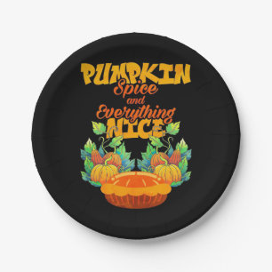 Halloween Pumpkin Gewürz und alles Gute Pappteller