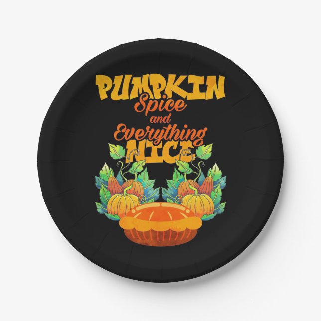 Halloween Pumpkin Gewürz und alles Gute Pappteller (Vorderseite)