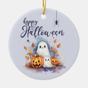 Halloween Pumpkin Ghost - Foto Keramik Ornament