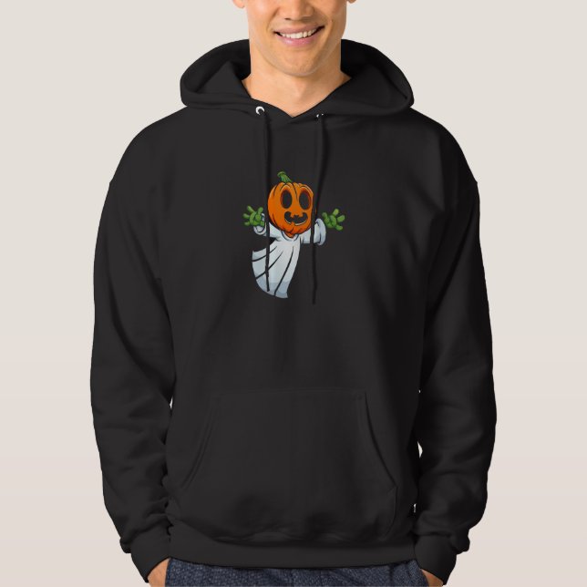 Halloween Pumpkin Ghost Hoodie (Vorderseite)
