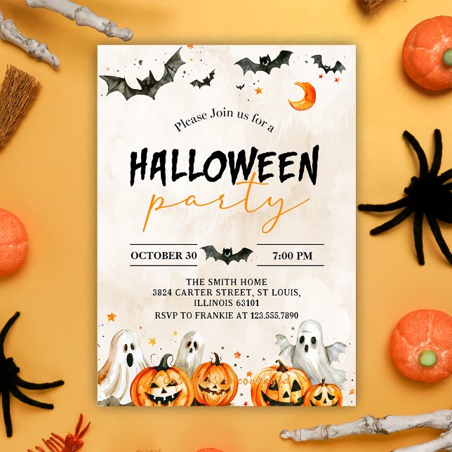 Halloween Pumpkin Ghost-Party Einladung (Von Creator hochgeladen)