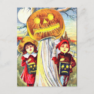 Halloween Pumpkin Ghost Postkarte