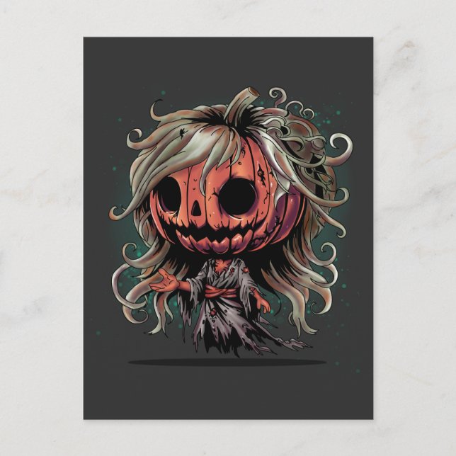 Halloween Pumpkin Ghoul Postkarte (Vorderseite)