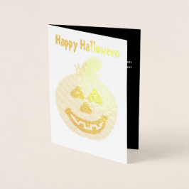 Halloween Pumpkin Gold Foil Grußkarte Folienkarte
