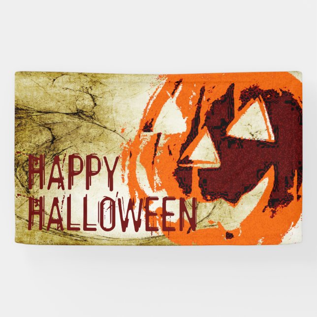 Halloween Pumpkin - Grunge Stil + Ihre Ideen Banner (Horizontal)