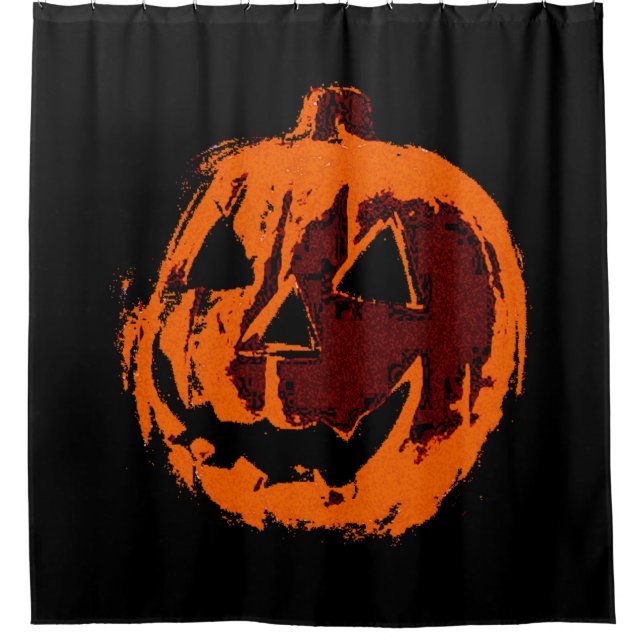 Halloween Pumpkin - Grunge Stil + Ihre Ideen Duschvorhang (Vorderseite)