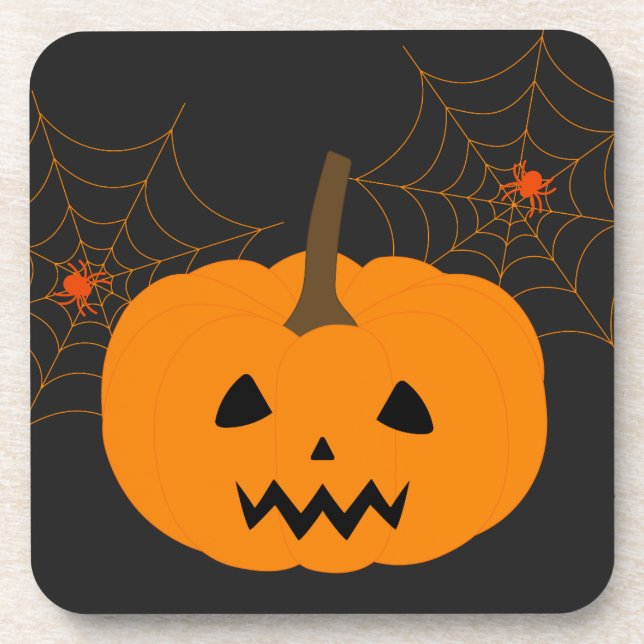 Halloween Pumpkin-harter Untersetzer (Vorderseite)