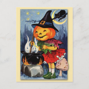 Halloween Pumpkin Head Fairy! Postkarte