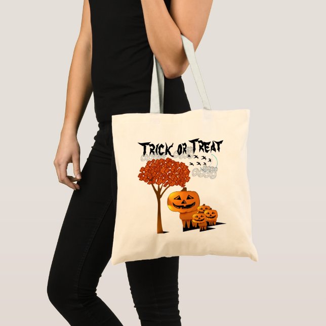 HALLOWEEN PUMPKIN HEADS Trick oder Treat Bag Tragetasche (Vorderseite (Produkt))