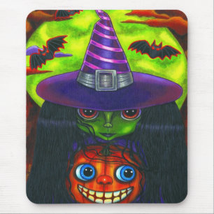 Halloween Pumpkin Hexe Mousepad